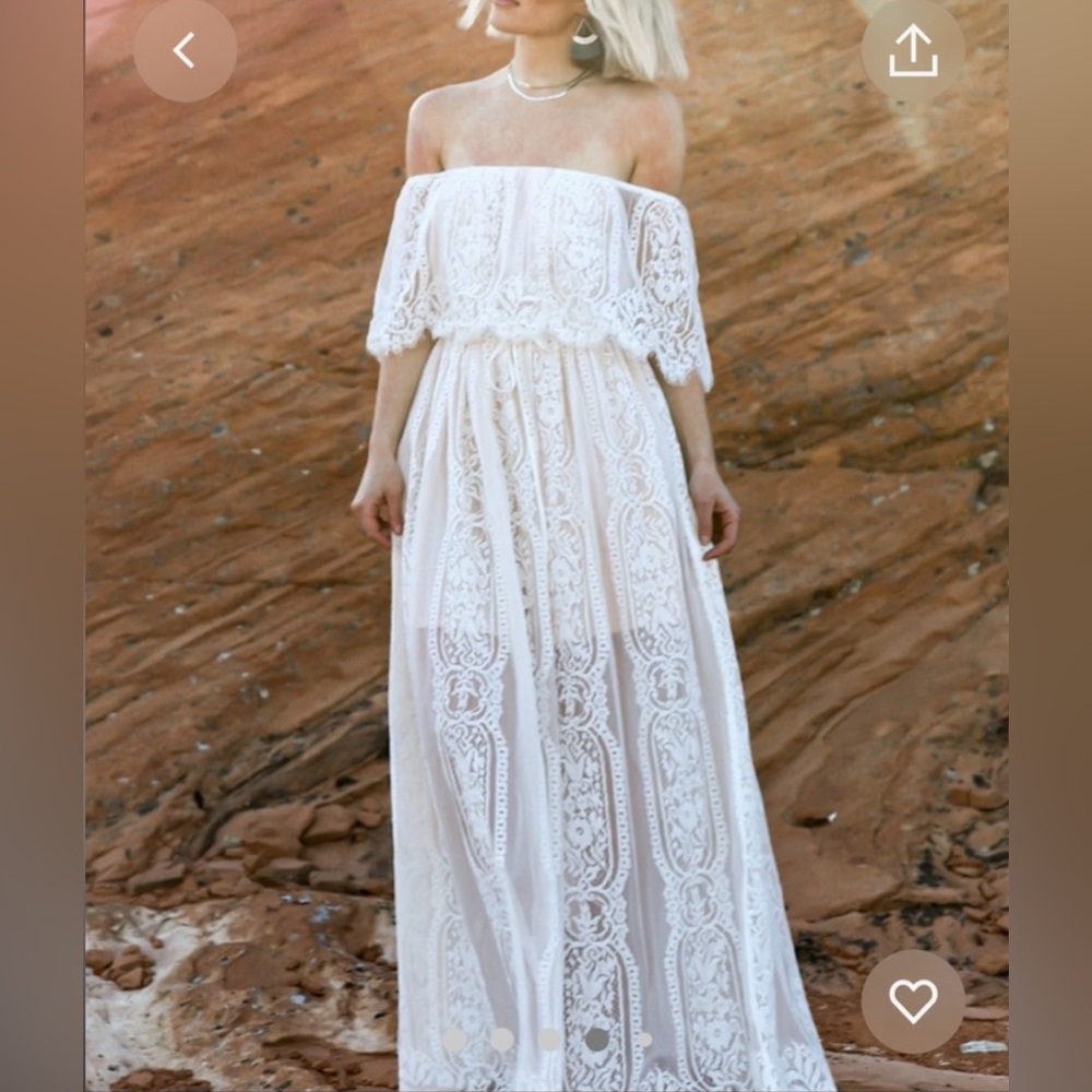 Ivory off the shoulder Baltic Born dress size Large